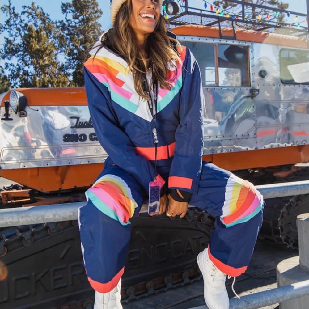Tipsy Elves Blue and Pink Ski Suit